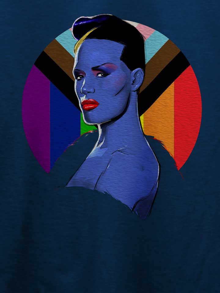 grace-jones-pop-art-t-shirt dunkelblau 4