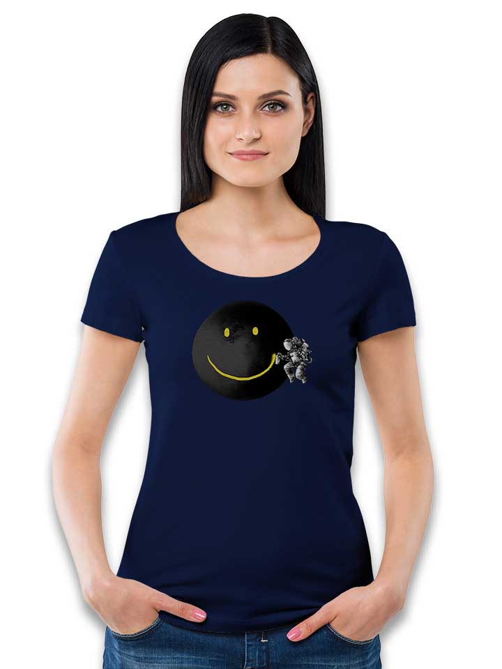 graffiti-moon-astronaut-damen-t-shirt dunkelblau 2