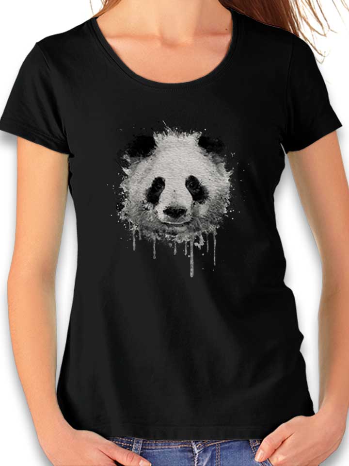 Graffiti Panda Damen T-Shirt schwarz L