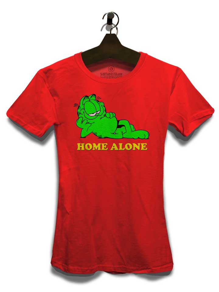 green-garfield-home-alone-damen-t-shirt rot 3