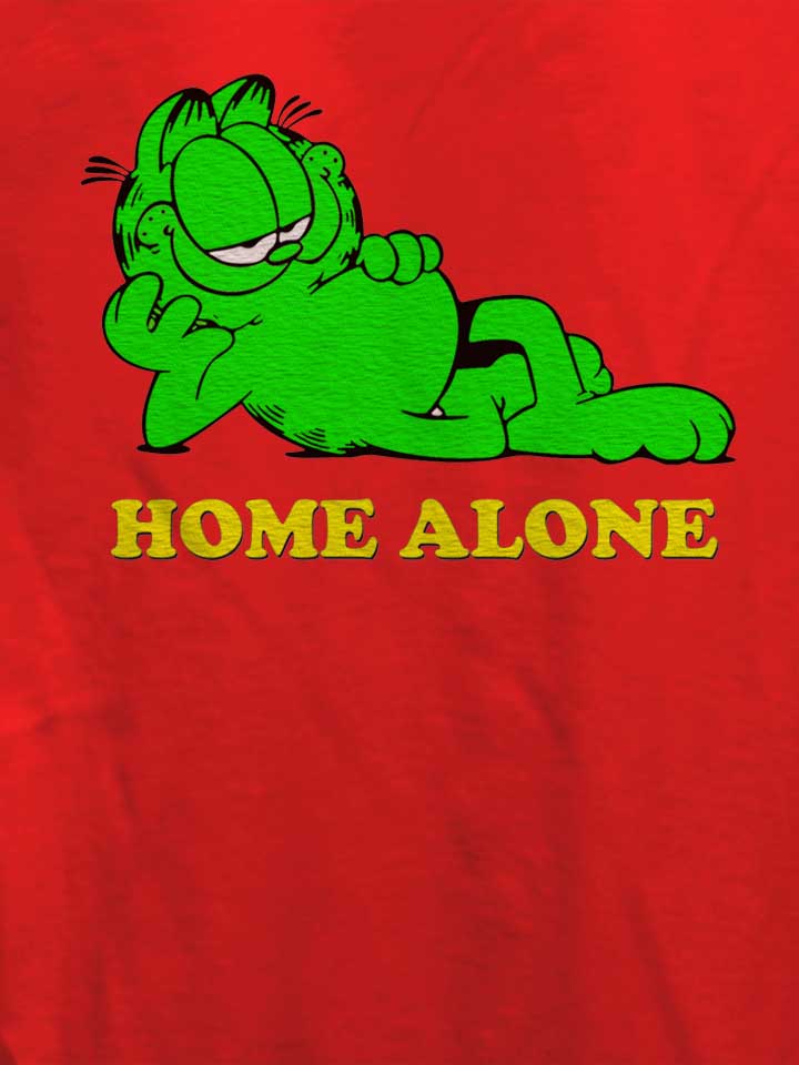 green-garfield-home-alone-damen-t-shirt rot 4