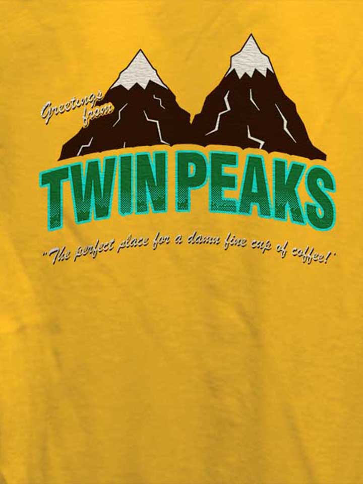 greeting-twin-peaks-damen-t-shirt gelb 4