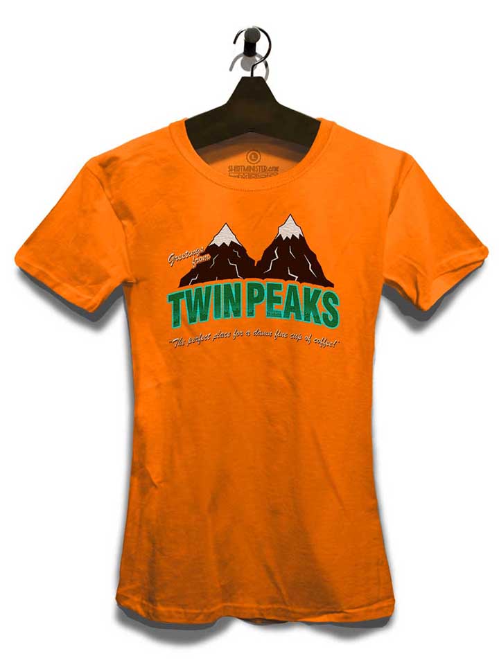 greeting-twin-peaks-damen-t-shirt orange 3