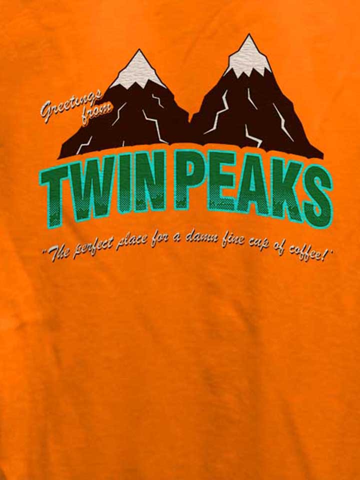 greeting-twin-peaks-damen-t-shirt orange 4