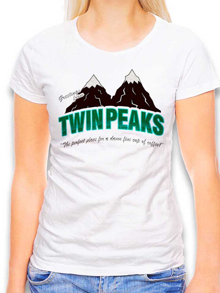 Greeting Twin Peaks Damen T-Shirt weiss L