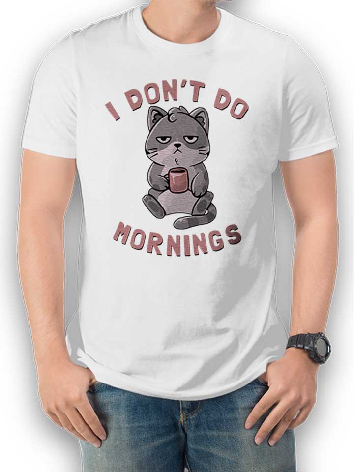 Grumpy Coffee Cat Kinder T-Shirt weiss 110 / 116