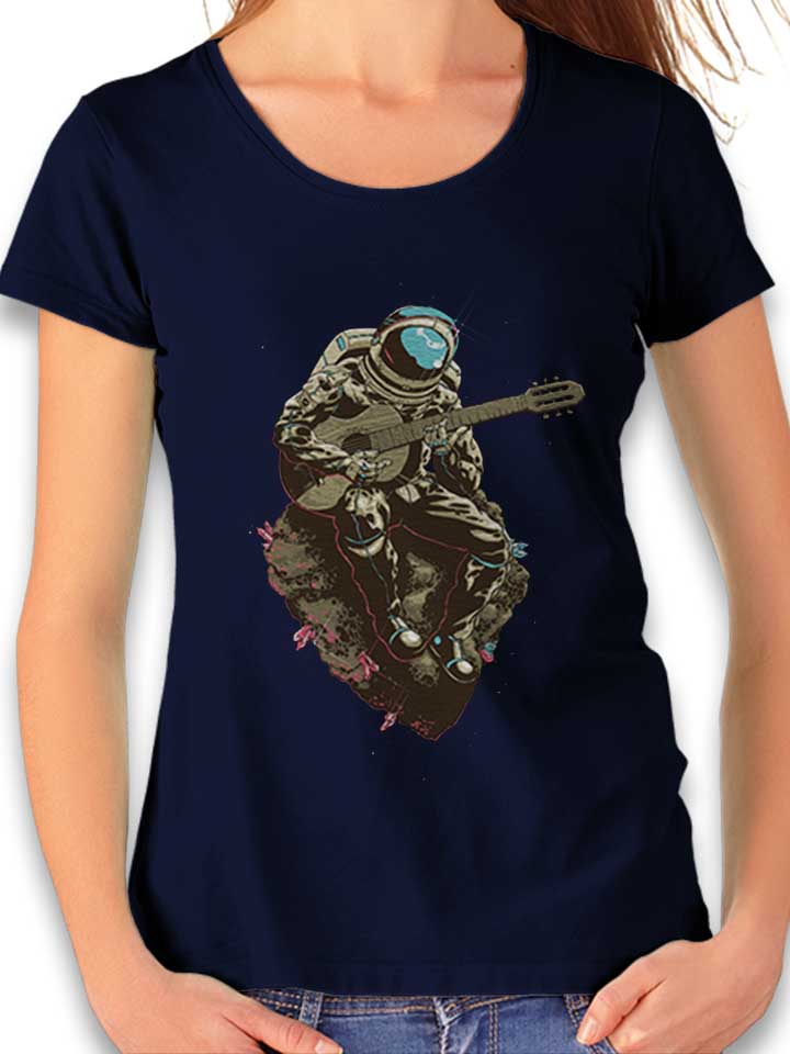 Guitar Astronaut Damen T-Shirt dunkelblau L
