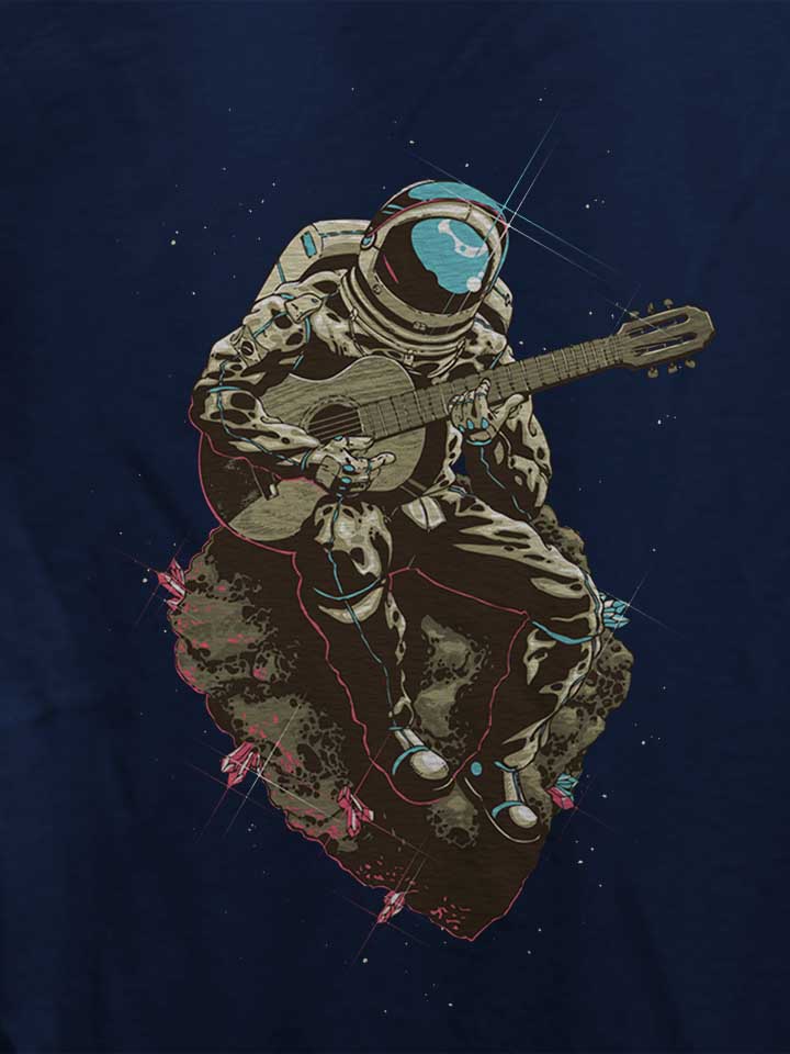 guitar-astronaut-damen-t-shirt dunkelblau 4