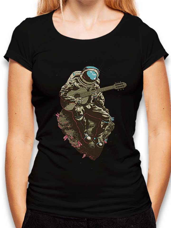 guitar-astronaut-damen-t-shirt schwarz 1