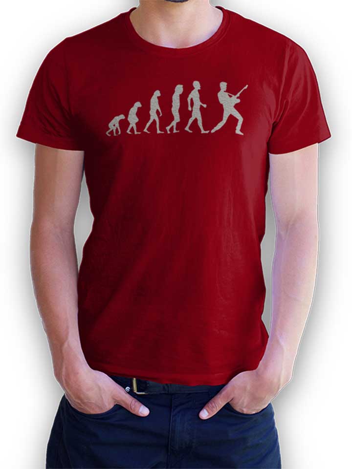guitar-player-evolution-t-shirt bordeaux 1