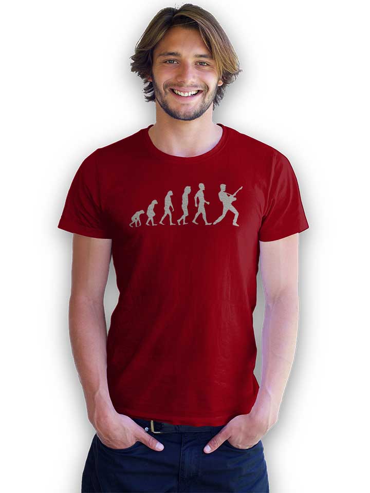 guitar-player-evolution-t-shirt bordeaux 2