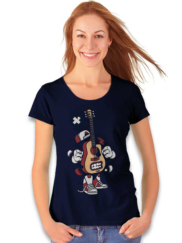 guitar-player-damen-t-shirt dunkelblau 2