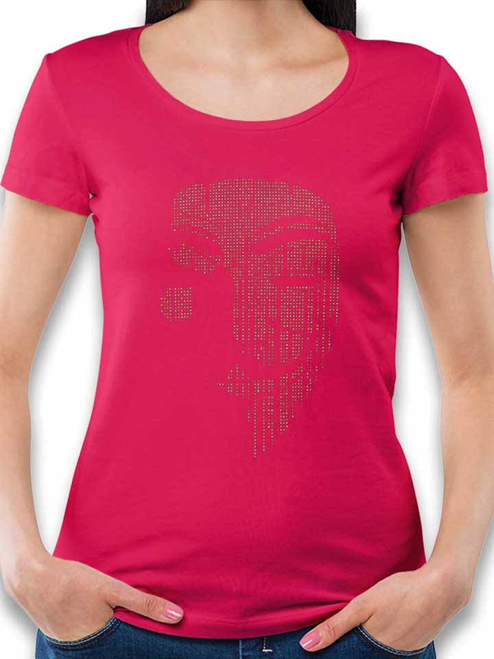 Guy Fawkes Binary Womens T-Shirt fuchsia L
