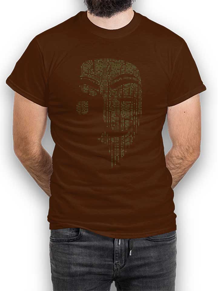 Guy Fawkes Binary T-Shirt brown L