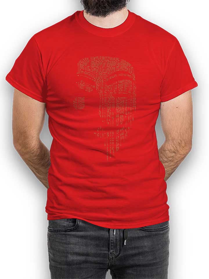 Guy Fawkes Binary T-Shirt red L