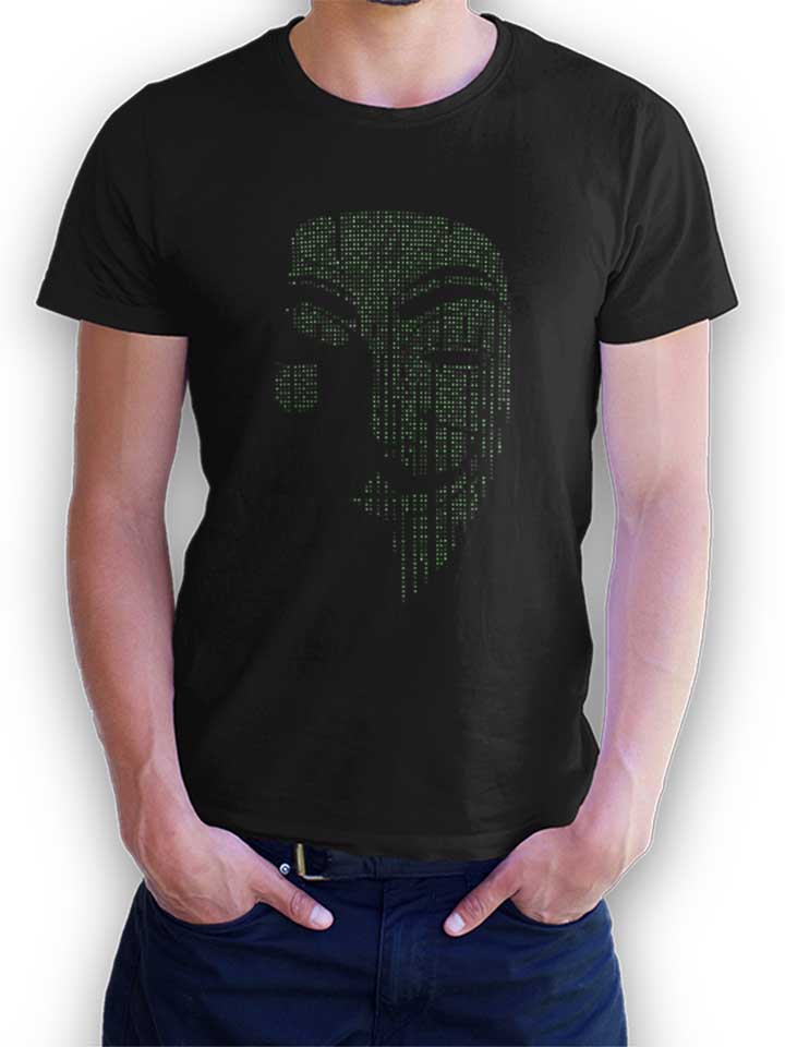 Guy Fawkes Binary T-Shirt schwarz L