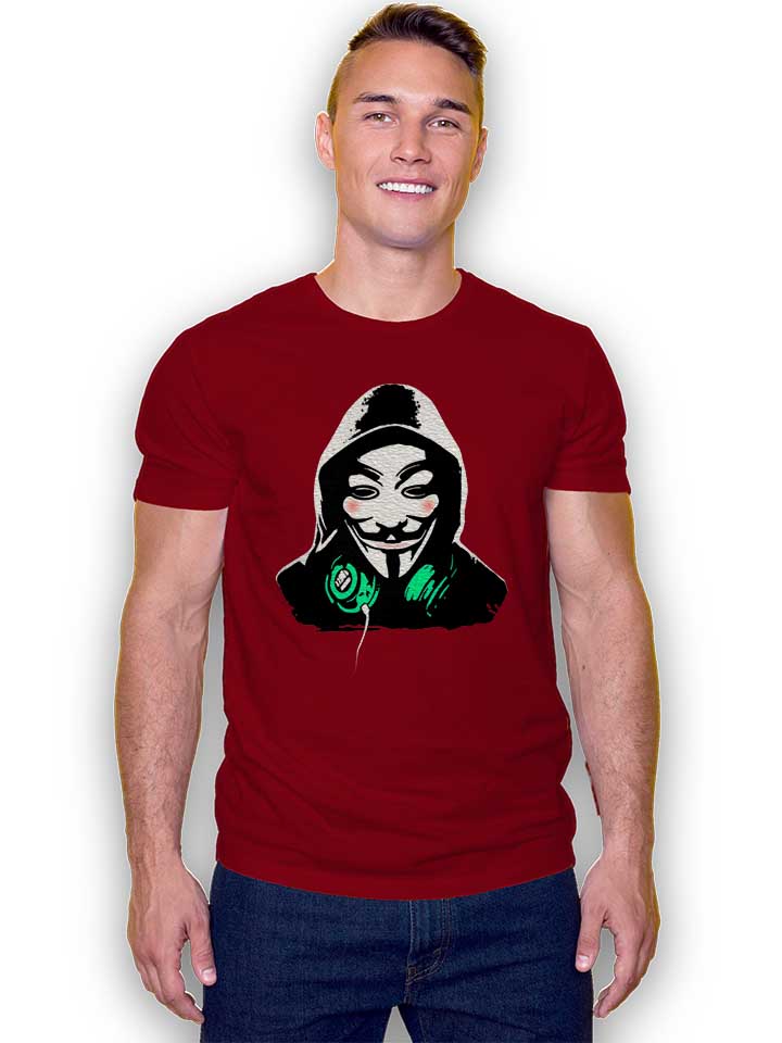 guy-fawkes-dj-t-shirt bordeaux 2