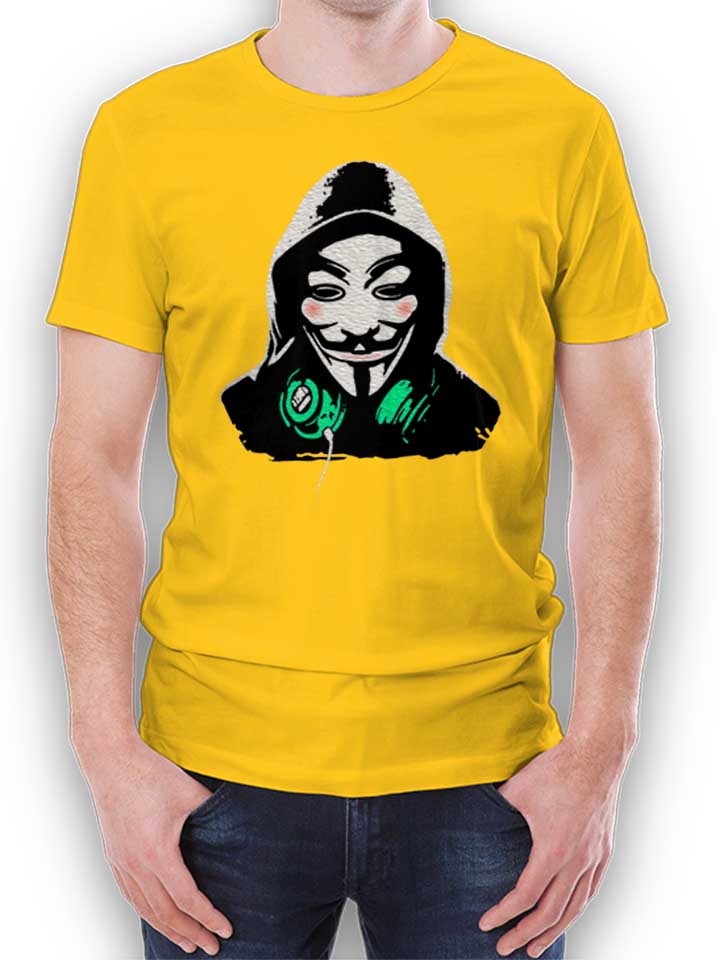 Guy Fawkes Dj T-Shirt gelb L