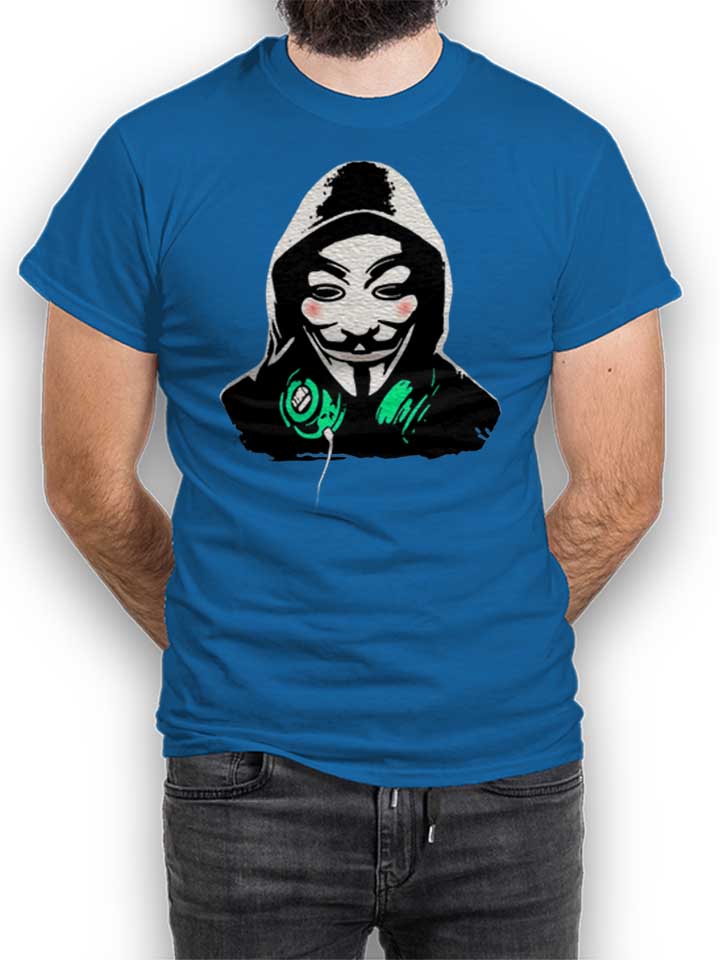 Guy Fawkes Dj T-Shirt blu-royal L