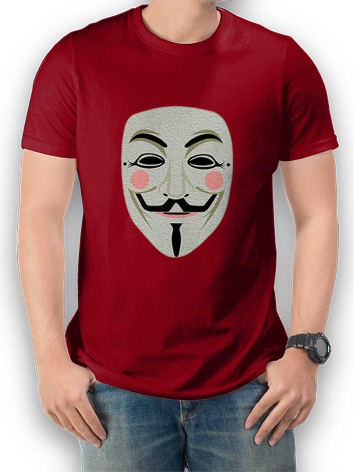 Guy Fawkes Mask T-Shirt bordeaux L