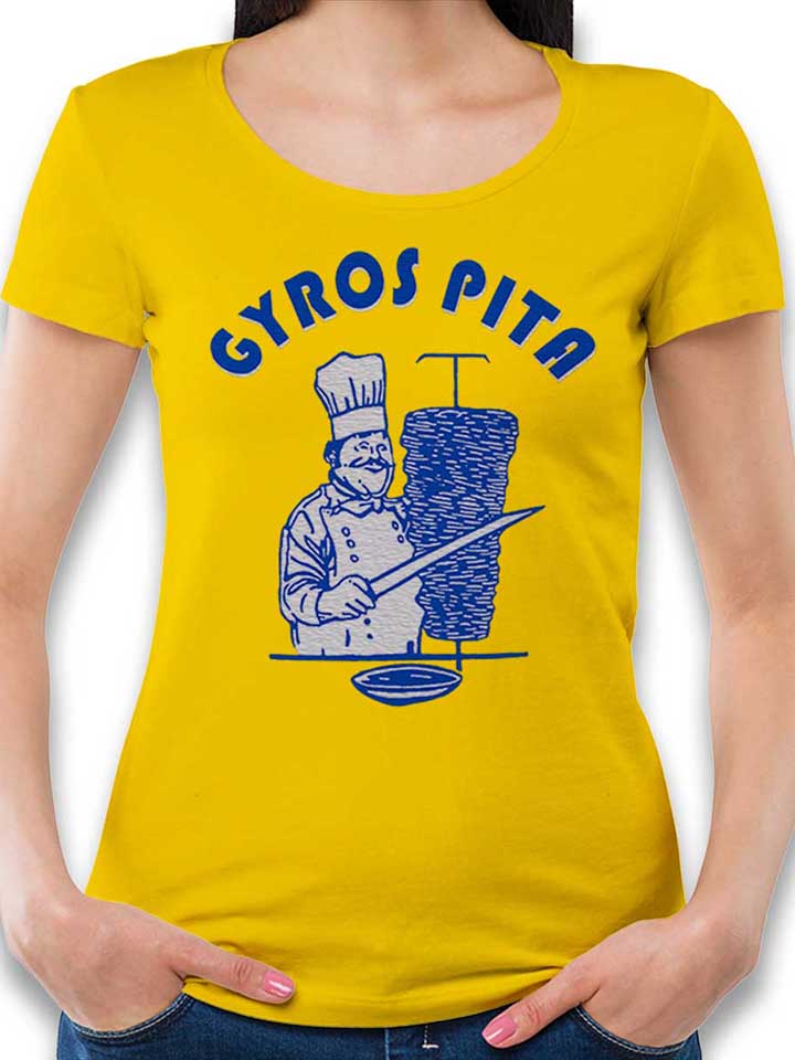 Gyros Pita Womens T-Shirt yellow L