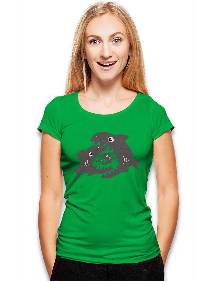 haifische-damen-t-shirt gruen 2