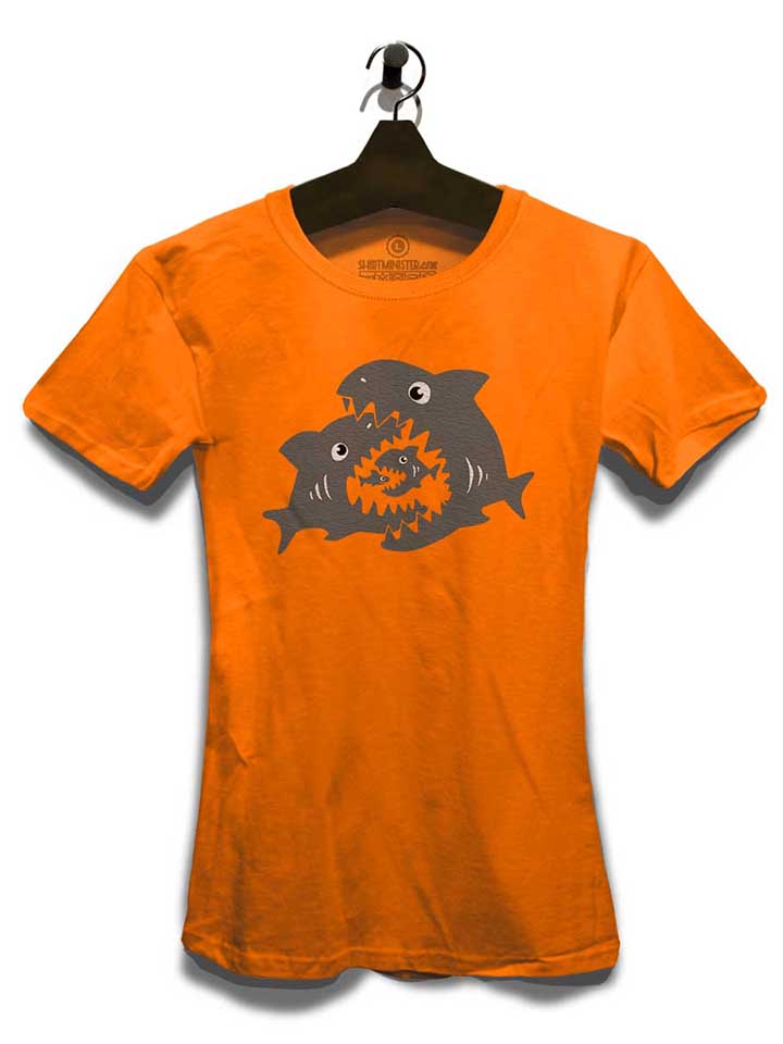 haifische-damen-t-shirt orange 3