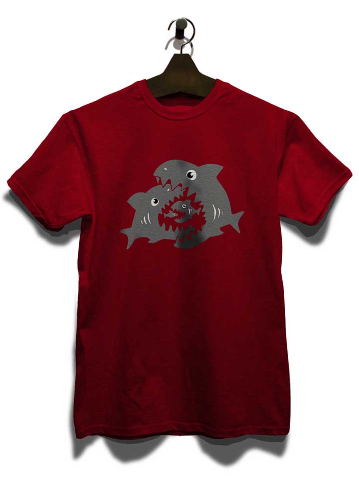 haifische-t-shirt bordeaux 3