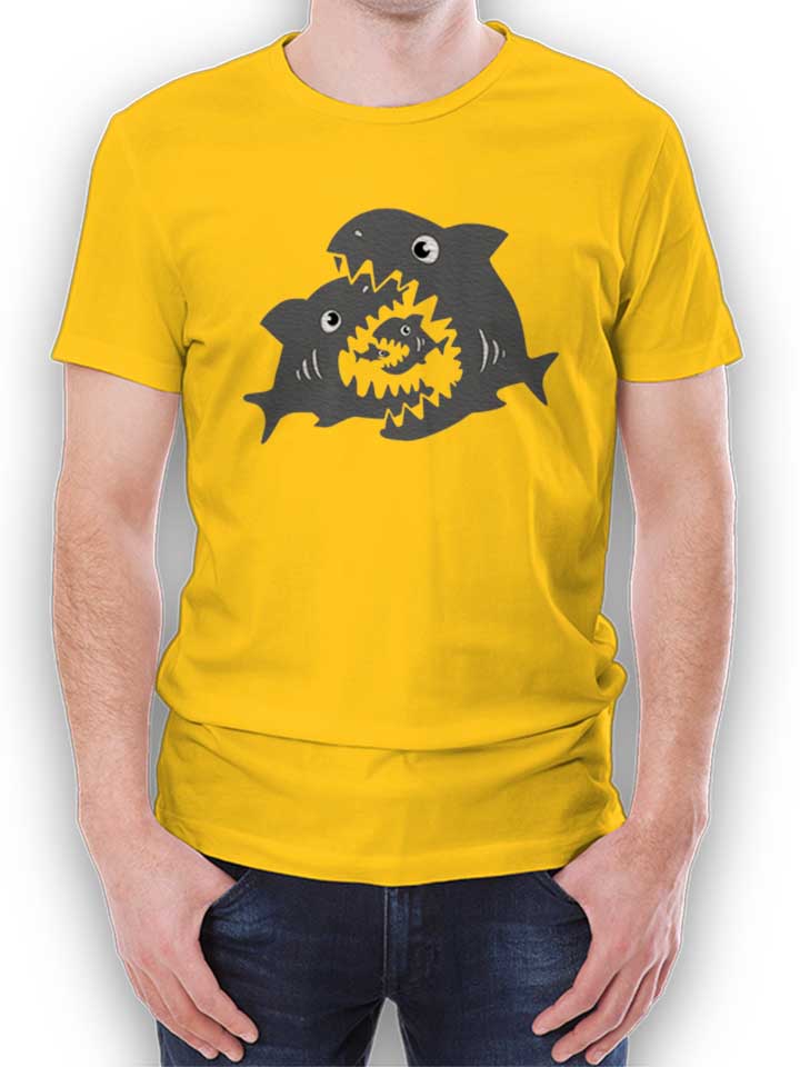 Haifische T-Shirt gelb L