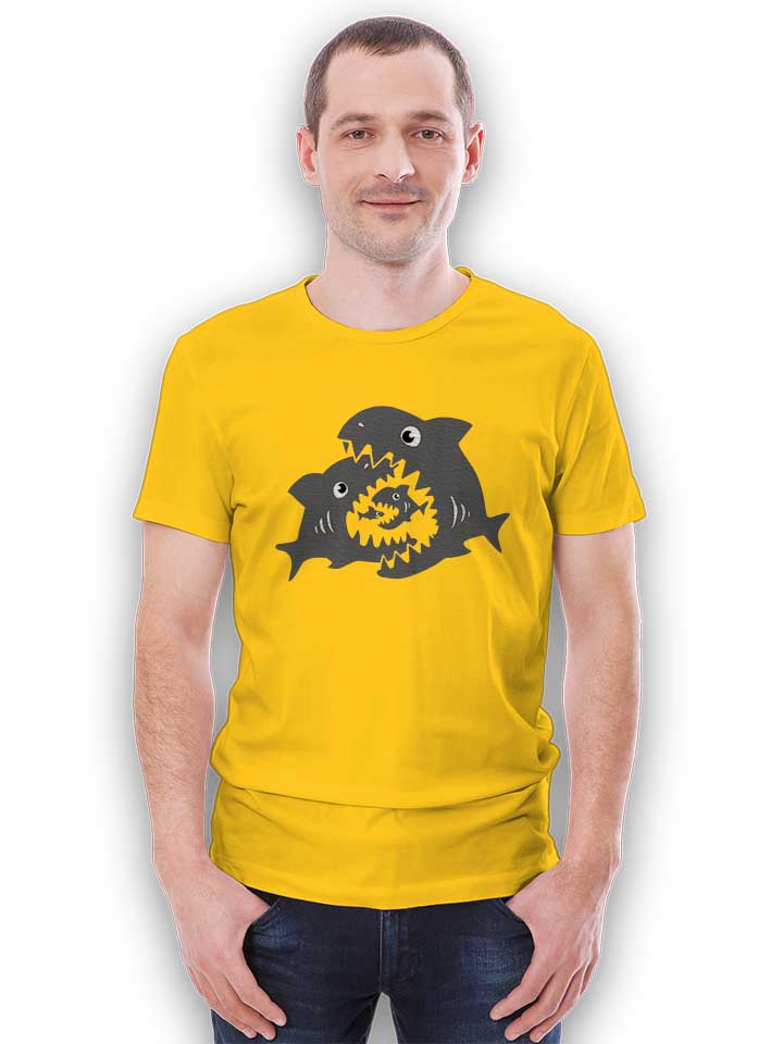 haifische-t-shirt gelb 2