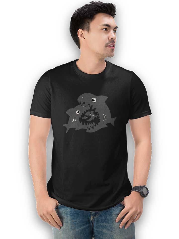 haifische-t-shirt schwarz 2