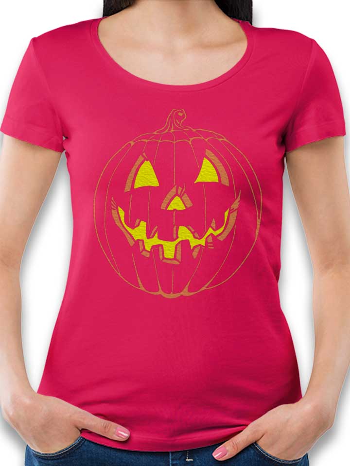 halloween-kuerbis-damen-t-shirt fuchsia 1