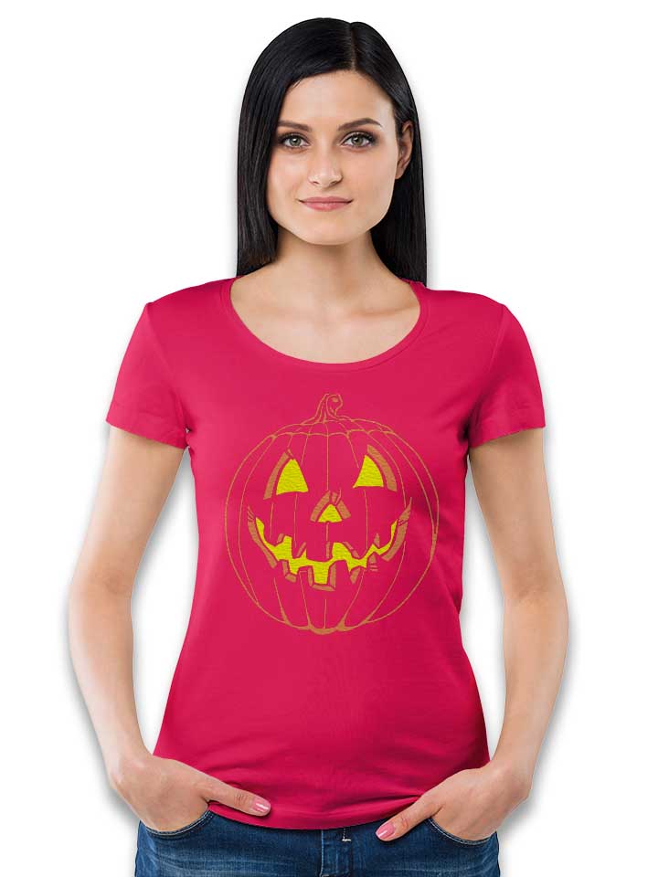 halloween-kuerbis-damen-t-shirt fuchsia 2