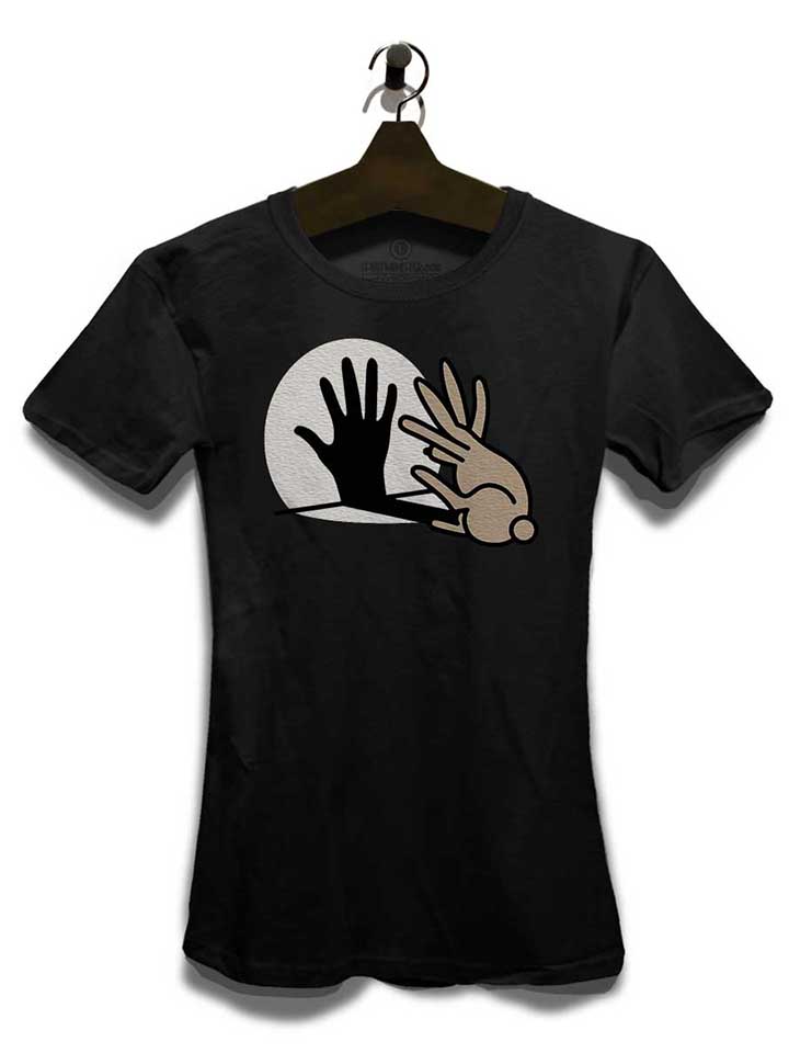 hand-schatten-kaninchen-damen-t-shirt schwarz 3