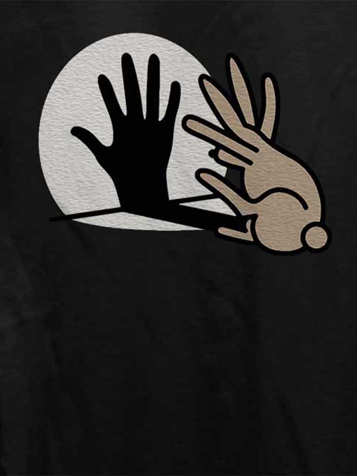 hand-schatten-kaninchen-damen-t-shirt schwarz 4