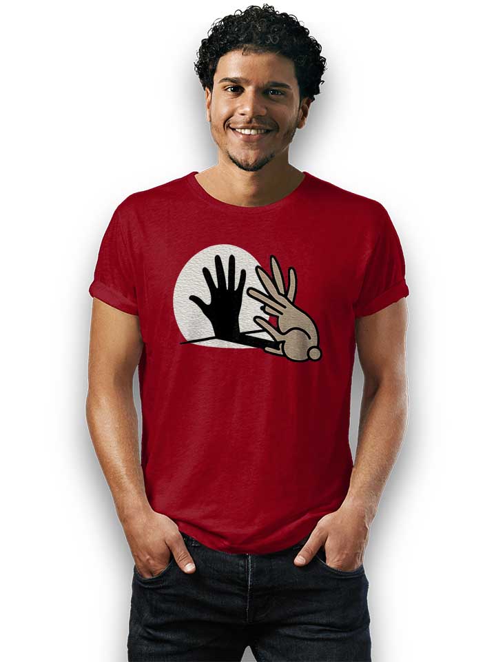 hand-schatten-kaninchen-t-shirt bordeaux 2