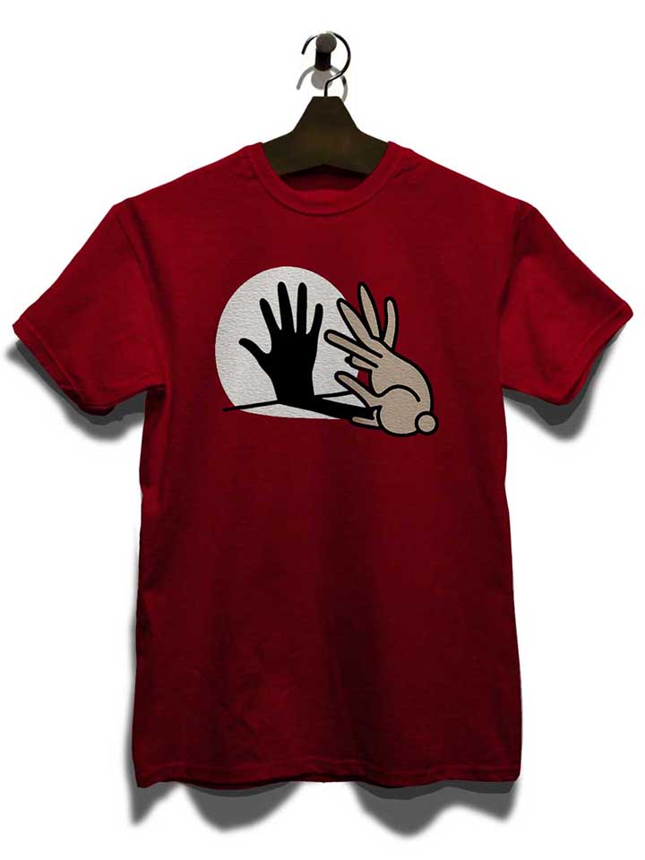 hand-schatten-kaninchen-t-shirt bordeaux 3