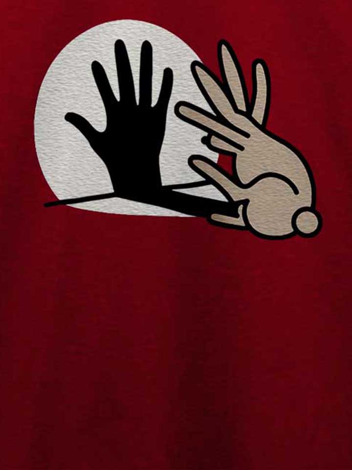 hand-schatten-kaninchen-t-shirt bordeaux 4