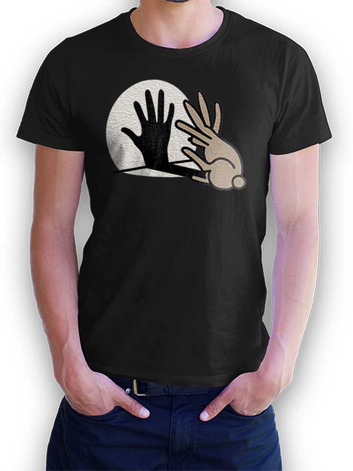 hand-schatten-kaninchen-t-shirt schwarz 1