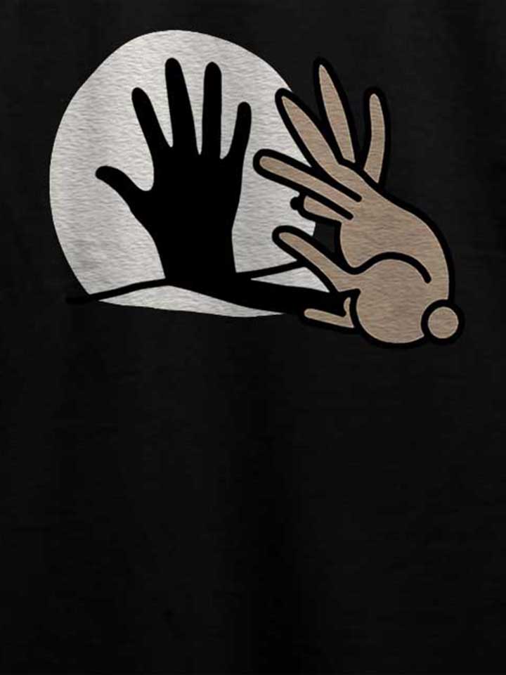 hand-schatten-kaninchen-t-shirt schwarz 4