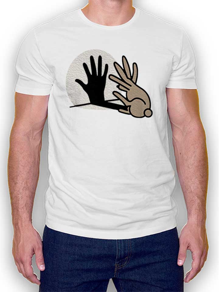 Hand Schatten Kaninchen T-Shirt weiss L