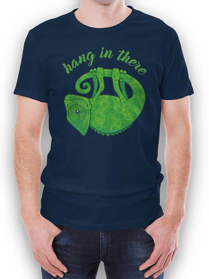 Hang In There Chameleon T-Shirt dunkelblau L