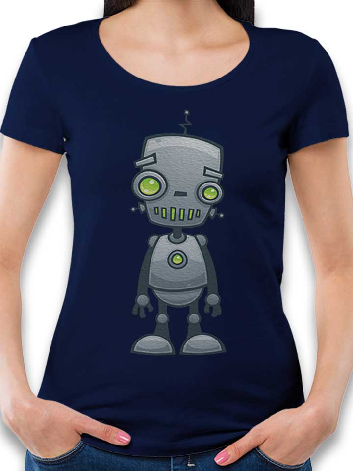 Happy Robot Damen T-Shirt dunkelblau L