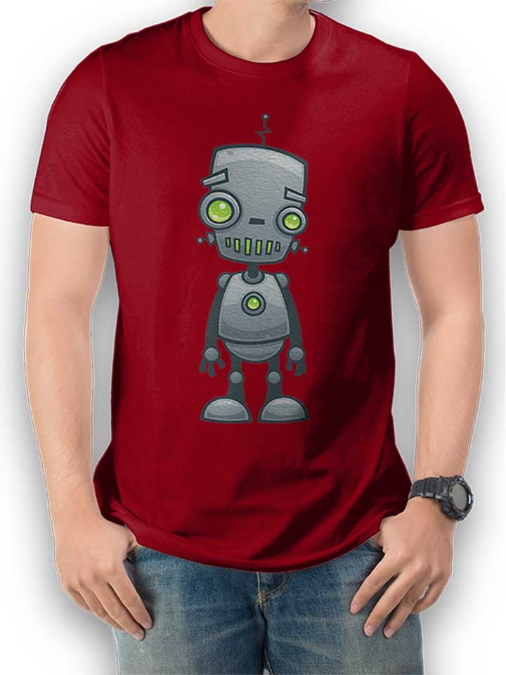 Happy Robot T-Shirt maroon L