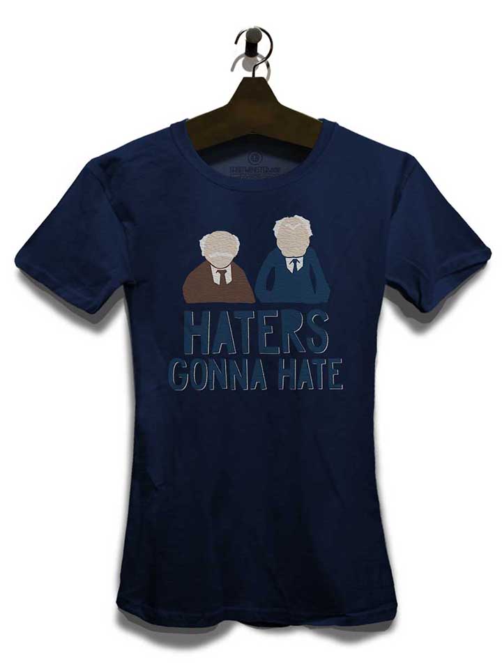 haters-gonna-hate-waldorf-statler-damen-t-shirt dunkelblau 3