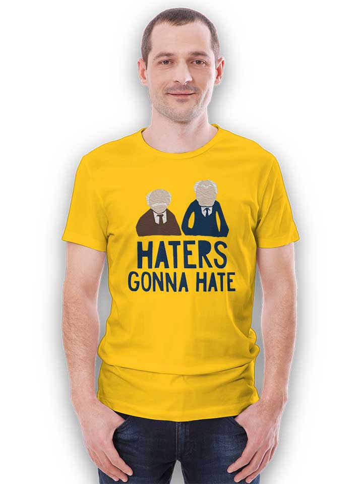 haters-gonna-hate-waldorf-statler-t-shirt gelb 2