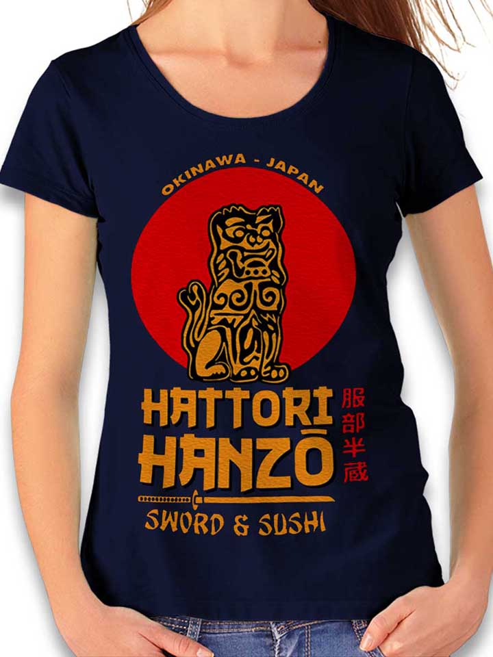 hattori-hanzo-logo-damen-t-shirt dunkelblau 1
