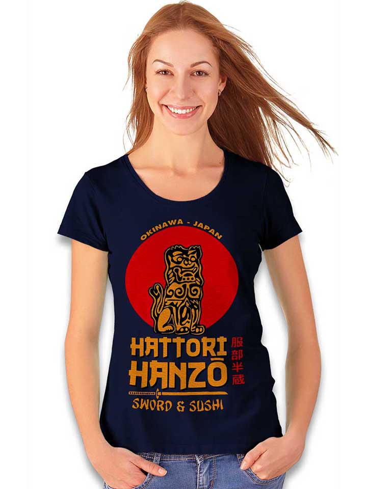 hattori-hanzo-logo-damen-t-shirt dunkelblau 2