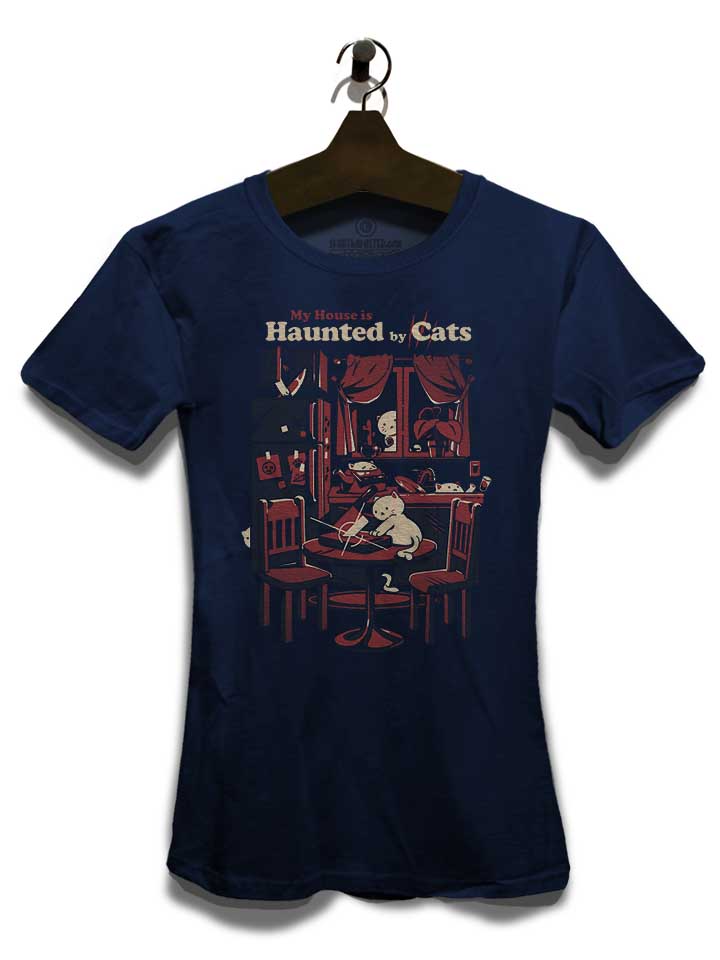haunted-by-cats-damen-t-shirt dunkelblau 3