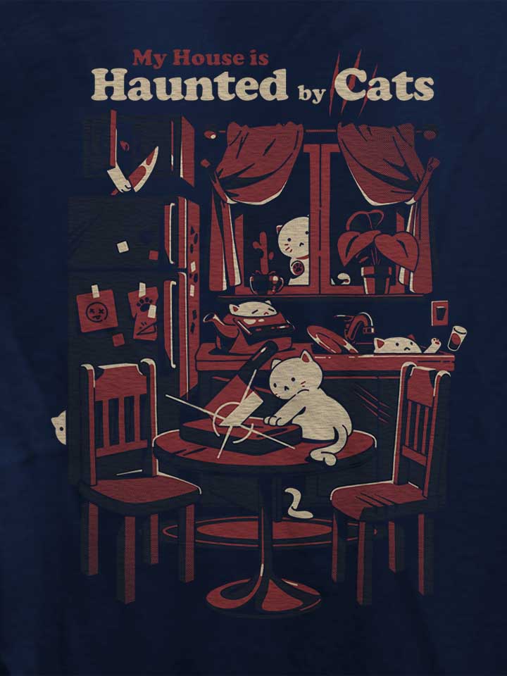 haunted-by-cats-damen-t-shirt dunkelblau 4
